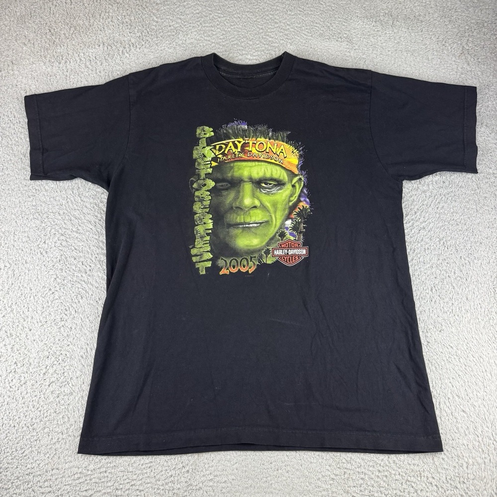 Harley Davidson Biketoberfest Halloween Daytona Shirt Sz XL Frankenstein Y2k 05